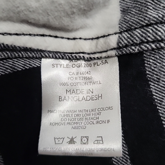 Oxgear Women's Shirt Size XL Black & White Plaid Button Down Flannel - Picture 8 of 12